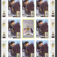 Angola 2000 Tiger Woods (The Great Champion) imperf sheetlet containing 8 values plus label for Ryder Cup, unmounted mint