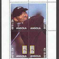 Angola 2000 Tiger Woods (The Great Champion) perf sheetlet containing 4 values (single image) unmounted mint