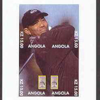 Angola 2000 Tiger Woods (The Great Champion) imperf sheetlet containing 4 values (single image) unmounted mint