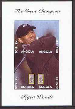 Angola 2000 Tiger Woods (The Great Champion) imperf sheetlet containing 4 values (single image) unmounted mint