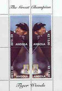 Angola 2000 Tiger Woods (The Great Champion) perf sheetlet containing 4 values (mirror image) unmounted mint