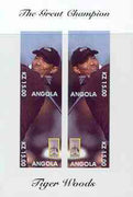 Angola 2000 Tiger Woods (The Great Champion) imperf sheetlet containing 4 values (mirror image) unmounted mint