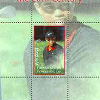 Turkmenistan 2000 Tiger Woods (Leading Personalities of the 20th Century) perf souvenir sheet #1