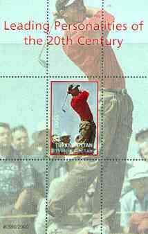 Turkmenistan 2000 Tiger Woods (Leading Personalities of the 20th Century) perf souvenir sheet #2