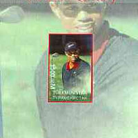 Turkmenistan 2000 Tiger Woods (Leading Personalities of the 20th Century) imperf souvenir sheet #1