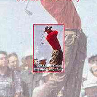 Turkmenistan 2000 Tiger Woods (Leading Personalities of the 20th Century) imperf souvenir sheet #2