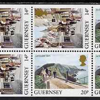 Guernsey 1984-91 Booklet pane of 10 (5 x 14p, 5 x 20p) from Bailiwick Views def set unmounted mint, SG 308a