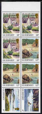 Guernsey 1984-91 Booklet pane of 10 (4p, 6p, 3 x 12p, 3 x 18p) from Bailiwick Views def set unmounted mint, SG 299d