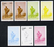 Dhufar 1977 Oriental Costumes 1R (Infantry)) set of 7 imperf progressive colour proofs comprising the 4 individual colours plus 2, 3 and all 4-colour composites unmounted mint