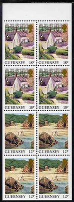 Guernsey 1984-91 Booklet pane of 10 (4 x 12p, 4 x 18p) from Bailiwick Views def set unmounted mint, SG 306bb