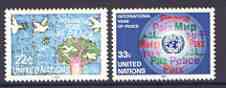 United Nations (NY) 1986 Int Peace Year set of 2 unmounted mint, SG 484-85*