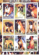 Sakha (Yakutia) Republic 2000 Dogs (European Boxer) perf sheetlet containing complete set of 9 values, each with Scout logo unmounted mint