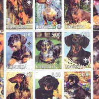 Udmurtia Republic 2000 Dogs (Dachshund) perf sheetlet containing complete set of 9 values, each with Scout logo unmounted mint