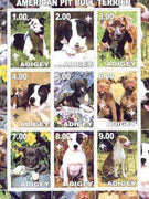 Adigey Republic 2000 Dogs (American Pit Bull Terrier) perf sheetlet containing complete set of 9 values, each with Scout logo unmounted mint