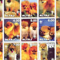 Altaj Republic 2000 Dogs (Pomeranian) perf sheetlet containing complete set of 9 values, each with Scout logo unmounted mint