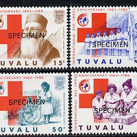 Tuvalu 1988 Red Cross set of 4 overprinted SPECIMEN (as SG 518-21) unmounted mint*