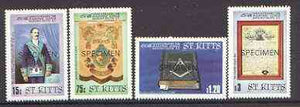 St Kitts 1985 Masonic Lodge set of 4 opt'd SPECIMEN, as SG 177-80 unmounted mint*