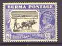 Burma 1946 Ploughing with Oxen in Rice Fields 3a6p unmounted mint, SG 57b