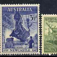 Australia 1947 150th Anniversary of City of Newcastle, NSW set of 3 unmounted mint SG 219-21*