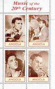 Angola 2000 Music of the 20th Century perf sheetlet containing 4 values (Sinatra, Ellington, Elvis & Glen Miller) unmounted mint