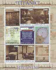 Rwanda 2000 Titanic perf sheetlet containing set of 9 values unmounted mint