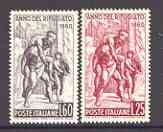 Italy 1960 World Refugee Year (Fire in the Borgo) set of 2 unmounted mint, SG 1015-16*