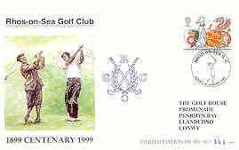 Great Britain 1999 Centenary of Rhos-on-Sea Golf Club illustrated cover with special 'Golf' cancel, from a limited edition of just 350