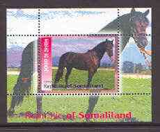 Somaliland 1999 Horses perf souvenir sheet unmounted mint