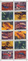 Somaliland 1999 Insects perf sheetlet of 12 values containing 2 sets of 6 arranged tete-beche unmounted mint