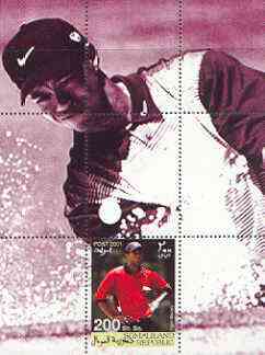 Somaliland 2001 Tiger Woods perf m/sheet #02 (200s value) unmounted mint