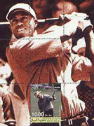 Somaliland 2001 Tiger Woods (& Greg Norman) perf m/sheet #09 (1000s value) unmounted mint