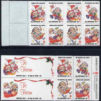 Cinderella - United States 1987 Christmas Lung Association Seals se-tenant strip of 14 (2 large & 12 small labels)