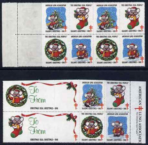 Cinderella - United States 1986 Christmas Lung Association Seals se-tenant strip of 14 (2 large & 12 small labels)