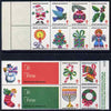 Cinderella - United States 1984 Christmas Lung Association Seals se-tenant strip of 14 (2 large & 12 small labels) unmounted mint