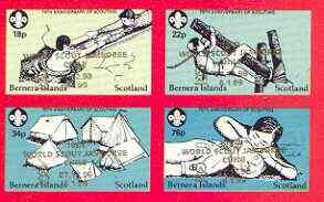 Bernera 1998 19th World Scout Jamboree opt'd in gold on 1982 75th Anniversary of Scouting imperf set of 4 unmounted mint