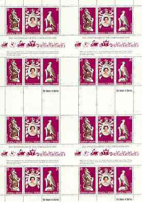 Samoa 1978 Coronation 25th Anniversary (QEII, Pigeon & Lion) in complete uncut sheet of 24 (8 strips of SG 508a) unmounted mint