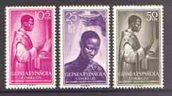 Spanish Guinea 1955 Centenary of Apostolic Prefecture set of 3 unmounted mint, SG 397-99