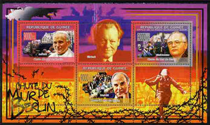 Guinea - Conakry 2009 Fall of the Berlin Wall perf sheetlet containing 3 values unmounted mint