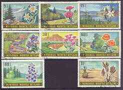 Mongolia 1969 Landscapes & Flowers set of 8 fine cto used, SG 525-32