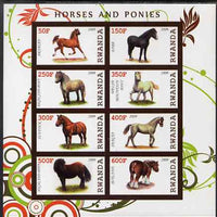 Rwanda 2009 Horses & Ponies imperf sheetlet containing 8 values unmounted mint