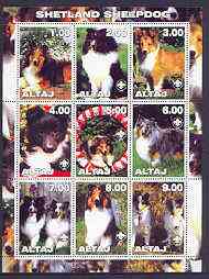 Altaj Republic 2001 Dogs (Shetland Sheepdog) perf sheetlet containing complete set of 9 values, each with Scout logo unmounted mint