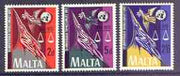 Malta 1970 25th Anniversary of United Nations set of 3 unmounted mint, SG 441-43