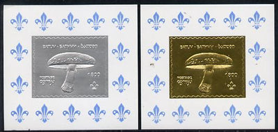 Batum 1994 Fungi set of 2 s/sheets in silver & gold foils (showing Scout emblem) unmounted mint