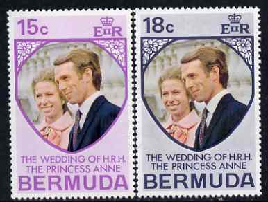 Bermuda 1973 Royal Wedding set of 2 unmounted mint, SG 297-98