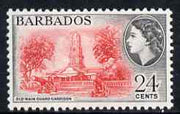 Barbados 1964-65 Old Main Guard Garrison 24c (wmk block CA) unmounted mint, SG 316*