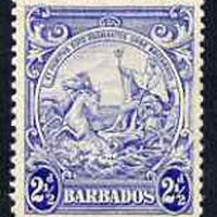 Barbados 1938-47 Badge of Colony 2.5d ultramarine unmounted mint, SG 251*