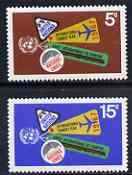 United Nations (NY) 1967 International Tourist Year set of 2 unmounted mint, SG 177-78*