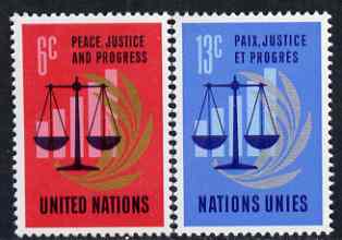 United Nations (NY) 1970 Peace, justice & Progress set of 2 unmounted mint, SG 213-14