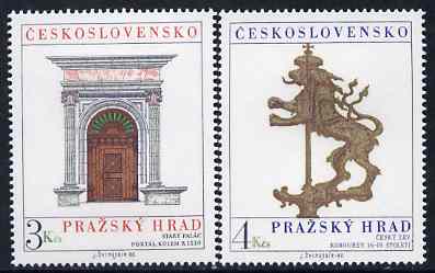 Czechoslovakia 1980 Prague Castle (16th series) set of 2 unmounted mint, SG 2543-44