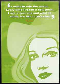 Postcard produced by the BBC for their 'AS Guru' programme showing Madonna with quotation, unused